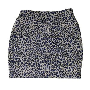 COPY - Forever21 Animal Print Stretch Skirt Blue Large